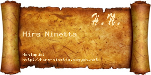 Hirs Ninetta névjegykártya